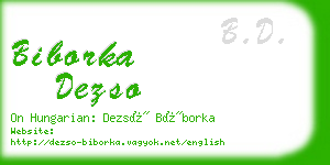 biborka dezso business card
